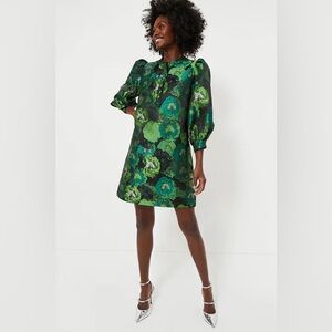 Pomander Place Green Jacquard Samantha Dress